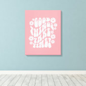 Gute Dinge brauchen Zeit Retro-Blume Leinwanddruck (Insitu (Holzboden))