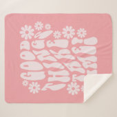 Gute Dinge brauchen Zeit Retro-Blume Sherpadecke (Vorderseite (Horizontal))