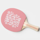 Gute Dinge brauchen Zeit Retro-Blume Tischtennis Schläger (Seitenansicht)