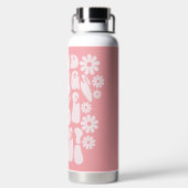 Gute Dinge brauchen Zeit Retro-Blume Trinkflasche (Rückseite)