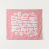 Gute Dinge brauchen Zeit Retro-Blume Wandteppich (Vorderseite (Horizontal))