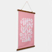 Gute Dinge brauchen Zeit Retro-Blume Wandteppich Mit Holzrahmen (Gewinkelt)