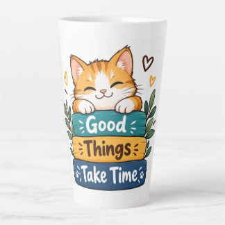 Gute Dinge Brauchen Zeit Süße Katzen-Tasse – Inspi Milchtasse