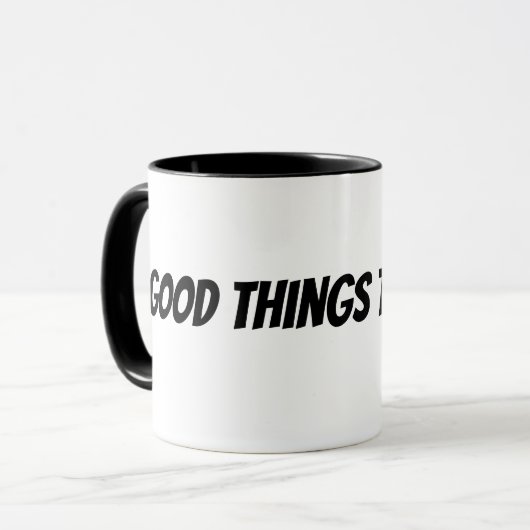 Gute Dinge brauchen Zeit Tasse (Vorderseite Links)