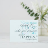 Gute Dinge kommen Motivierend Postkarte (Stehend Vorderseite)