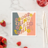 Gute Dinge kommen zu Angebot Retro 60er Design Serviette (Beispiel)