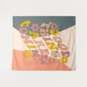 Gute Dinge kommen zu Angebot Retro 60er Design Wandteppich (Vorderseite (Horizontal))