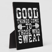 Gute Dinge kommen zu denen, die schwitzen - Inspir Fotoplatte (Seite)