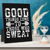 Gute Dinge kommen zu denen, die schwitzen - Inspir Fotoplatte (Seite)