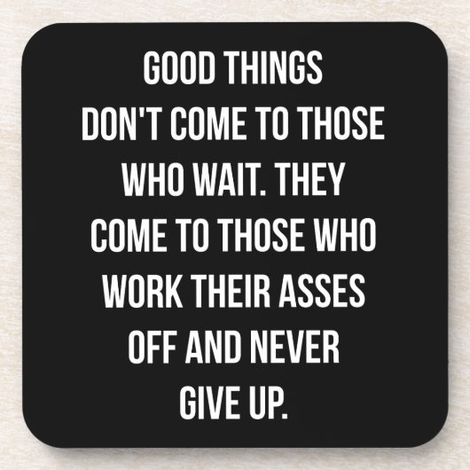 Gute Dinge, nie aufgeben - Workout Inspiration Getränkeuntersetzer (Vorderseite)