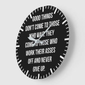 Gute Dinge, nie aufgeben - Workout Inspiration Große Wanduhr (Winkel)