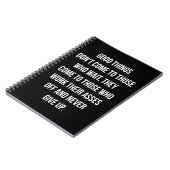 Gute Dinge, nie aufgeben - Workout Inspiration Notizblock (Linke Seite)