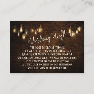 Gute dunkle Steine und warme Edison Lights Begleitkarte