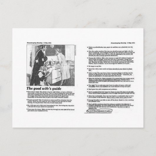 gute Ehefrau Postkarte (Vorderseite)