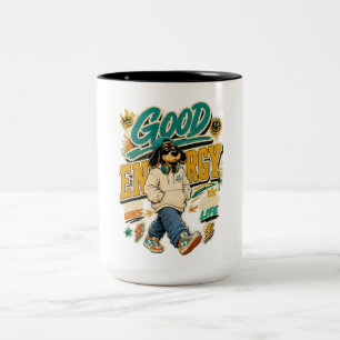 Gute Energie Positive Vibes Zweifarbige Tasse