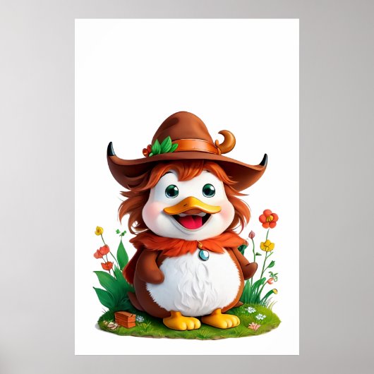 Gute Ente mit einem Hut | Art der AI Poster (Vorne)