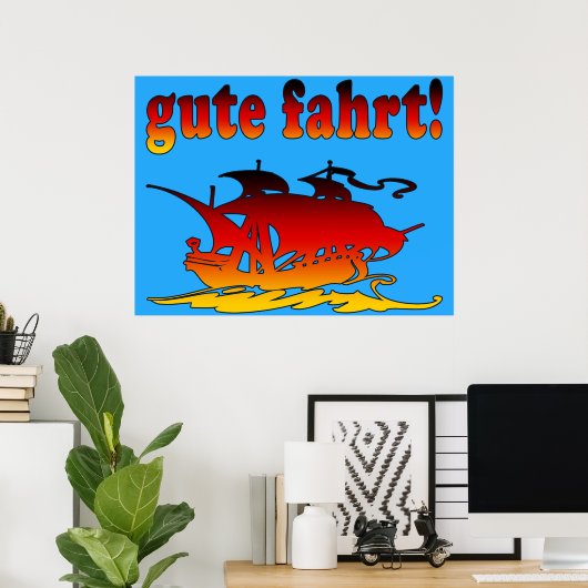 Gute Fahrt mit dem Auto in Deutschland Poster (Heimbüro)