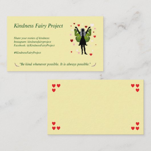 Güte-Fee-Karten Visitenkarte (Vorne/Hinten)