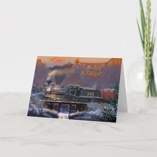 Gute Ferien! Colorado Dampfzug/Schnee Feiertagskarte