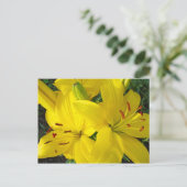 Gute Ferien! Gelbe Blume Postkarten (Stehend Vorderseite)