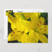 Gute Ferien! Gelbe Blume Postkarten (Vorne/Hinten)