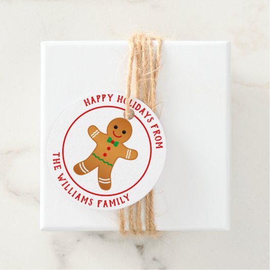 Gute Ferien! Gingerbread Man Christmas Geschenkanhänger (Beispiel)