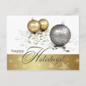 Gute Ferien. Gold & Silber Baubles Feiertagspostkarte (Vorderseite)