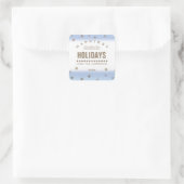 Gute Ferien. Gold Snowflakes Weihnachten Quadratischer Aufkleber (Tasche)