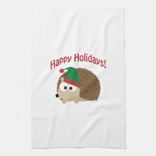 Gute Ferien! Igel Elf Geschirrtuch (Vertikal)
