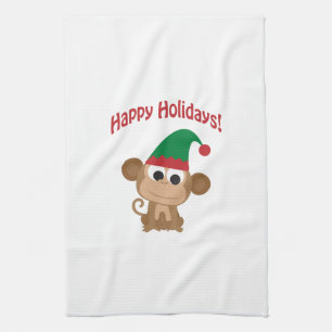 Gute Ferien! Monkey Christmas Elf Handtuch