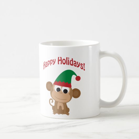 Gute Ferien! Monkey Christmas Elf Kaffeetasse (Rechts)