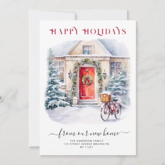 Gute Ferien neue Zuhause-bewegende Ankündigung (Vorderseite)