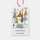 Gute Ferien! Niedliche Weihnachtsbäume mit Sternen Geschenkanhänger (Vorderseite)