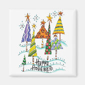 Gute Ferien! Niedliche Weihnachtsbäume mit Sternen Magnet (Vorne)