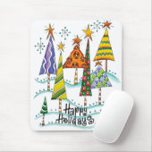 Gute Ferien! Niedliche Weihnachtsbäume mit Sternen Mousepad (Mit Mouse)