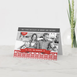 Gute Ferien. Nordic Pattern Weihnachts-Foto Feiertagskarte