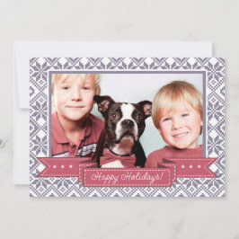 Gute Ferien. Nordic Snowflake Pattern Foto Feiertagskarte