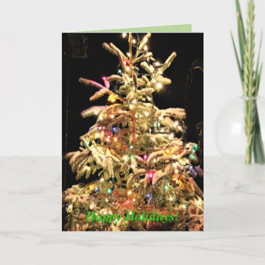 Gute Ferien! Real Tree Real Snow!Echte Weihnachten Karte (Vorderseite)