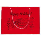 Gute Ferien! Rot Große Geschenktüte (Rückseite)