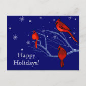 Gute Ferien. Rote Kardinäle Weihnachten (Vorderseite)