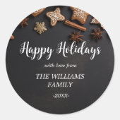 "Gute Ferien!" Rustikal, Weihnachten Runder Aufkleber (Vorderseite)