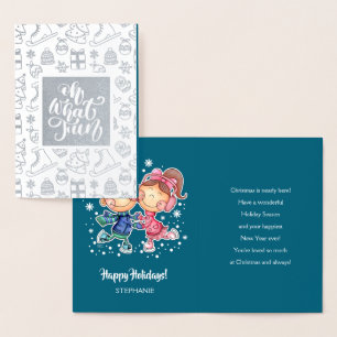 Gute Ferien. Skaten Kids Individuelle Name Luxur Folienkarte