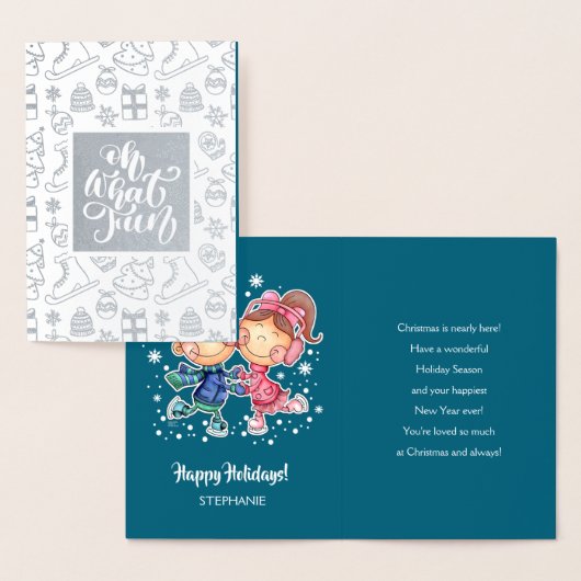 Gute Ferien. Skaten Kids | Individuelle Name Luxur Folienkarte (Anzeige)