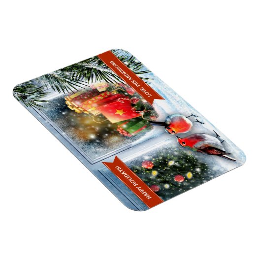 Gute Ferien. Snow Scene Custom Weihnachtsgeschenk Magnet (Rechte Seite)