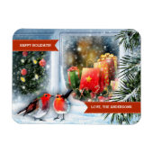Gute Ferien. Snow Scene Custom Weihnachtsgeschenk Magnet (Horizontal)