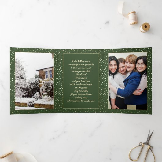 Gute Ferien. Unternehmen für kundenspezifische Fot Dreifach Gefaltete Urlaubskarte (Innenseite)