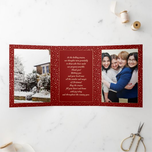 Gute Ferien. Unternehmen für kundenspezifische Fot Dreifach Gefaltete Urlaubskarte (Innenseite)