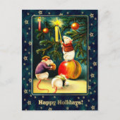 Gute Ferien. Vintage Mäuse Weihnachten Postkarte (Vorderseite)