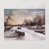 Gute Ferien. Vintage Winterlandschaft Feiertagspostkarte (Vorderseite)