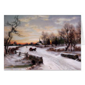 Gute Ferien. Vintage Winterskarte (Vorderseite (Horizontal))